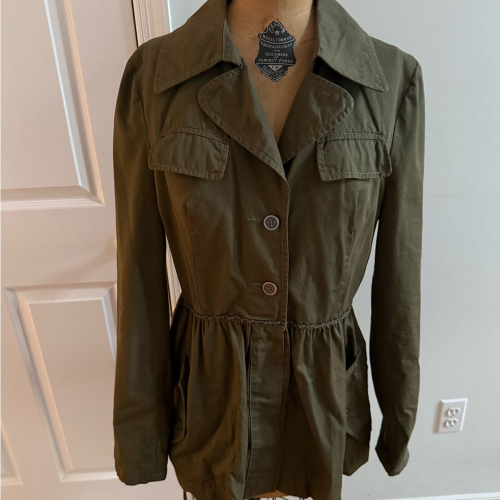 Olive Green Utility Jacket for Women